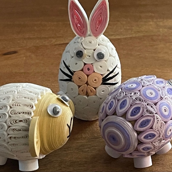 Quilled Bunny and Lamb Figurines - Picture 14 of 14